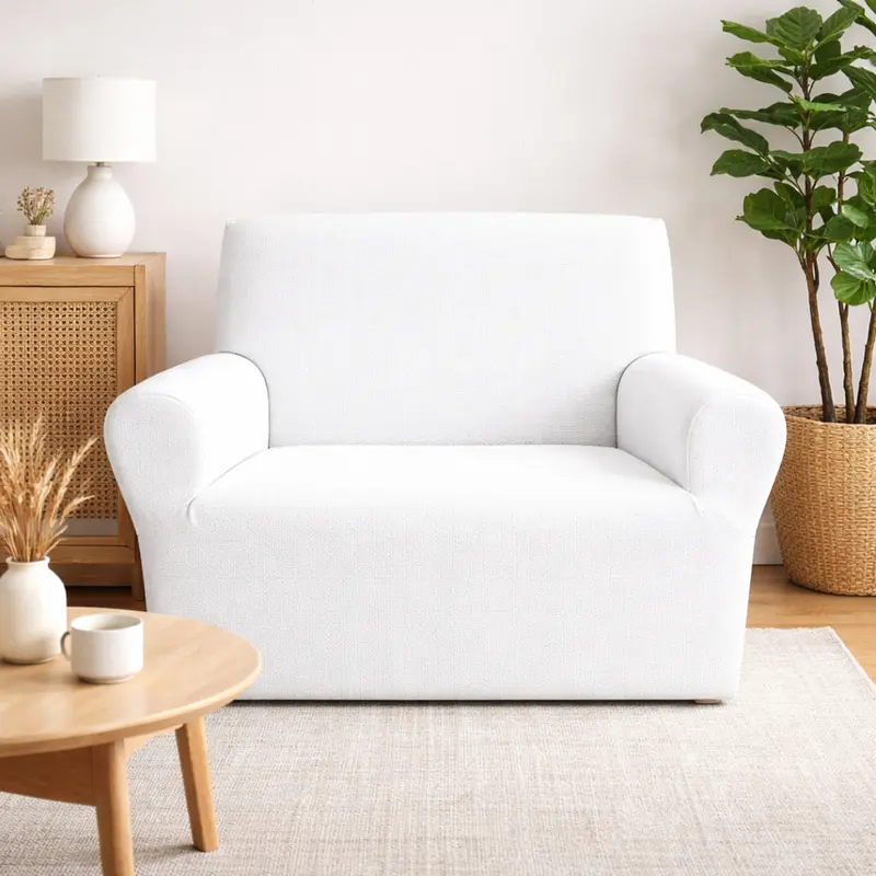 Copripoltrona Elasticizzato Universale Buccia di Mela Bianco – Copripoltrona Bielastico Lavabile