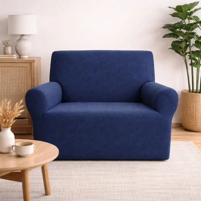 Copripoltrona Elasticizzato Universale Buccia di Mela Blu – Copripoltrona Bielastico Lavabile