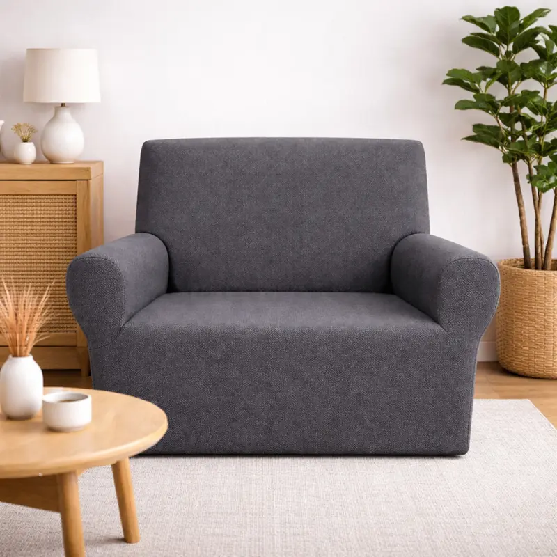 Copripoltrona Elasticizzato Universale Buccia di Mela Grigio – Copripoltrona Bielastico Lavabile