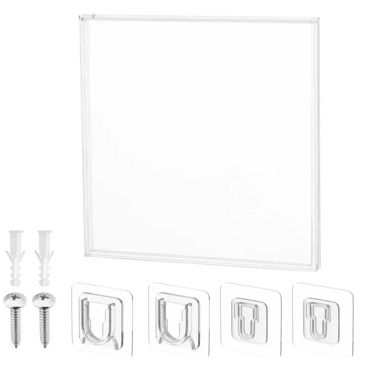 Cornice porta dischi in vinile da 7 pollici in acrilico trasparente, da appendere alla parete, con contenitore e ripiano espositivo., 7 inch Vinyl Shelf