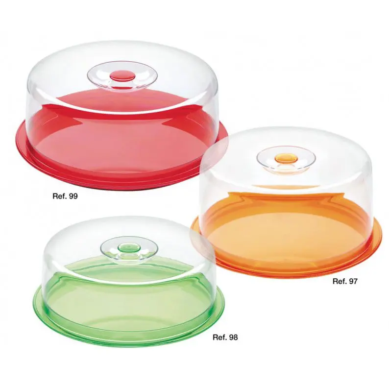 Cosmoplast Alzata Porta Dolci con Coperchio e Base Reversibile Ø 24 cm – Plastica Alimentare Made in Italy