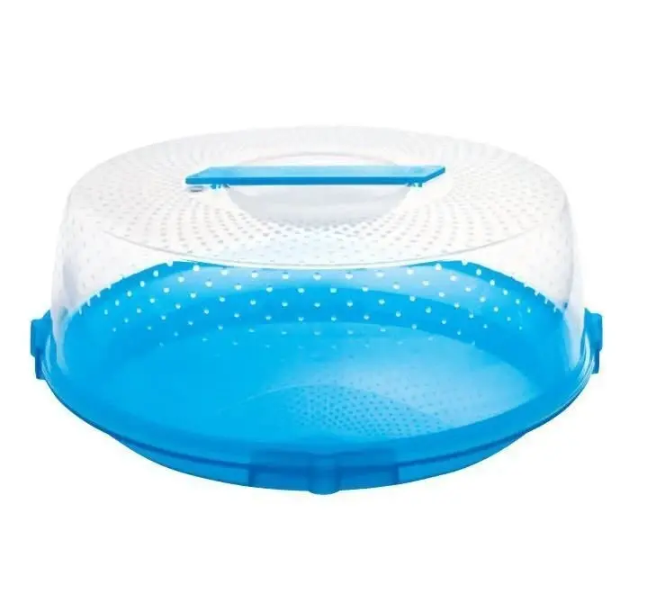 Cosmoplast Oasi Portatorte Tondo con Manico e Chiusura di Sicurezza | 28 cm | Plastica Alimentare Certificata | Lavabile in Lavastoviglie e Microonde