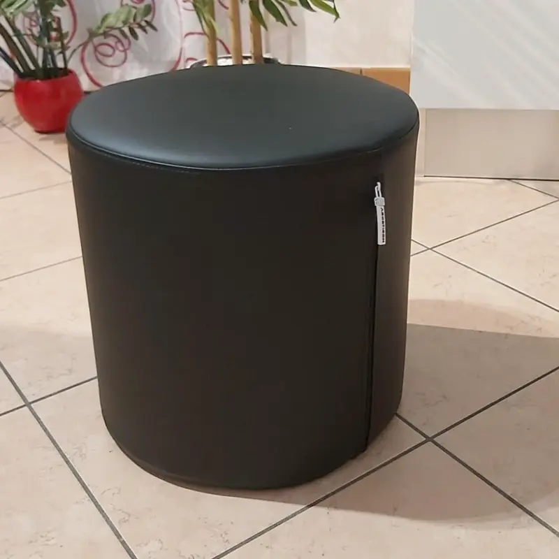 COVER CHILL ECO 35, Copri Pouf Cilindro in Ecopelle 35x35