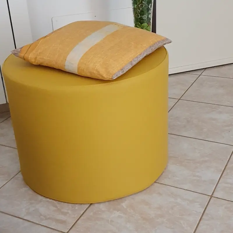 COVER CHILL ECO 42, Copri Pouf Cilindro in Ecopelle 42x42