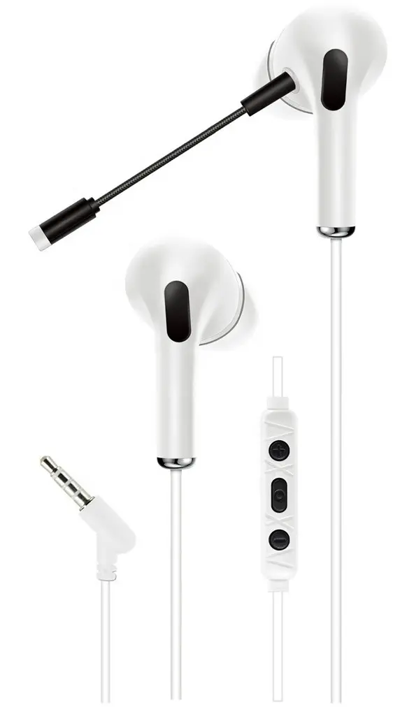 Cuffie auricolari da gioco con microfono AKZ-D9 bianche