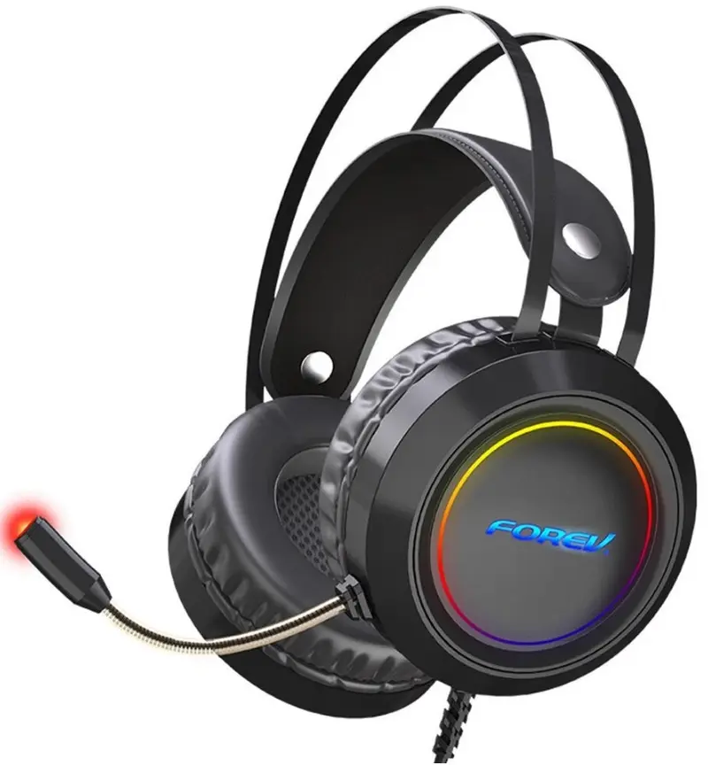 Cuffie da gaming con microfono virtual 7.1 e illuminazione LED nero