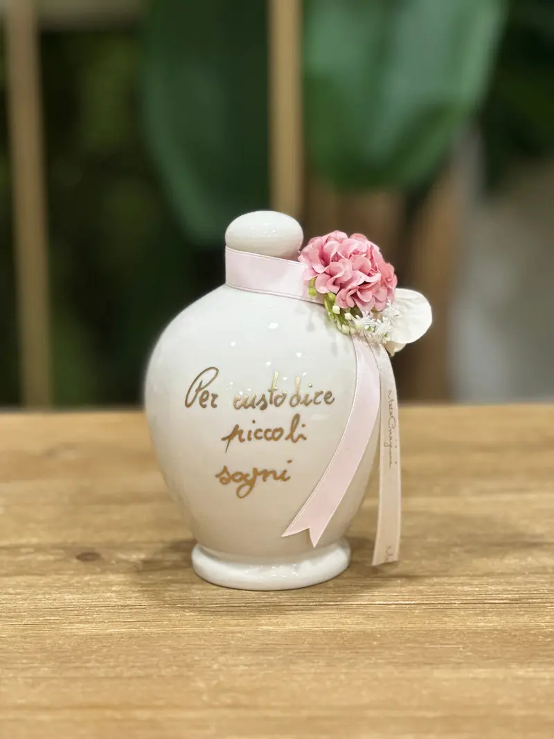 Custode di Sogni in Ceramica con Decorazioni e Frase – Mata Creazioni, H 14 cm