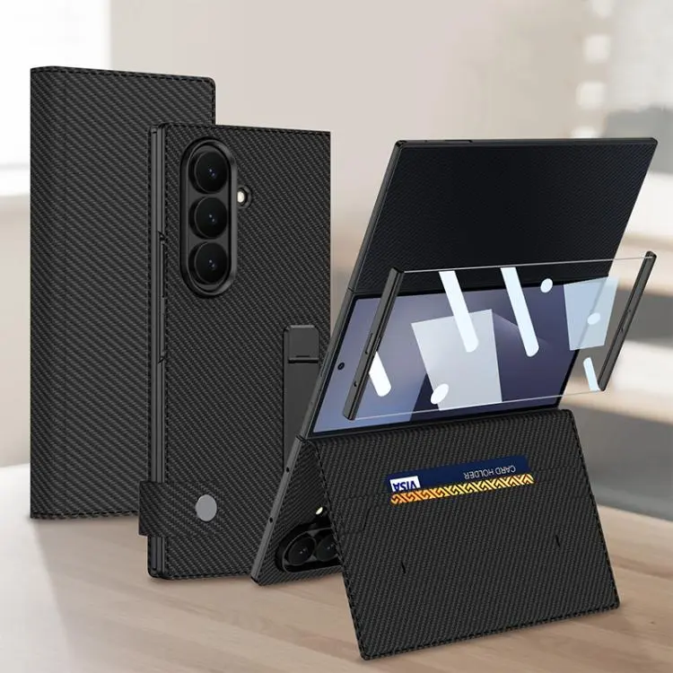 Custodia a libro con supporto per Galaxy Z TriFold Carbon Fiber