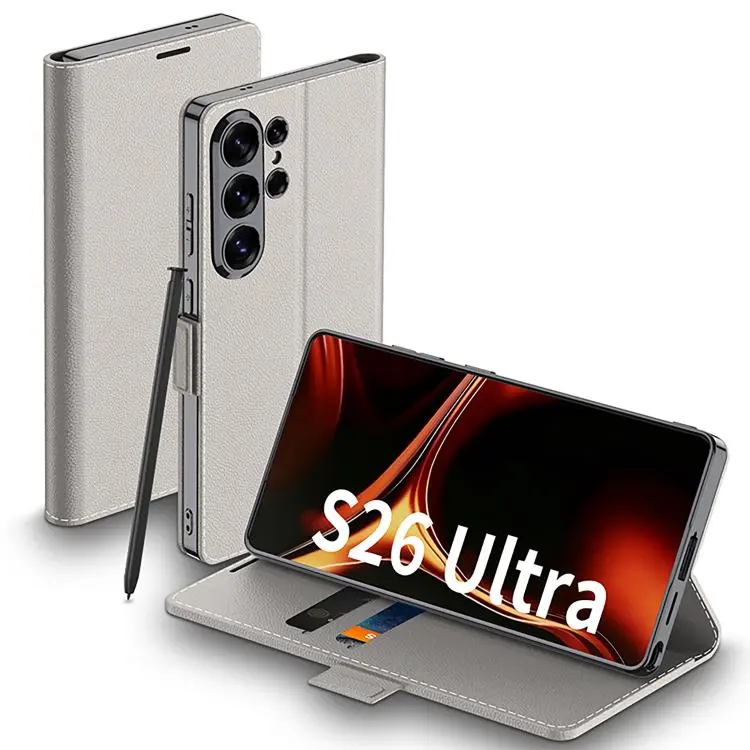 Custodia a libro in pelle galvanizzata per Samsung Galaxy S26 Ultra 5G