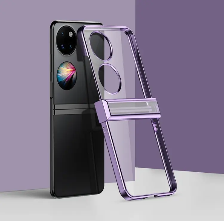 Custodia antiurto a copertura totale in PC galvanico per Huawei P50 Pocket
