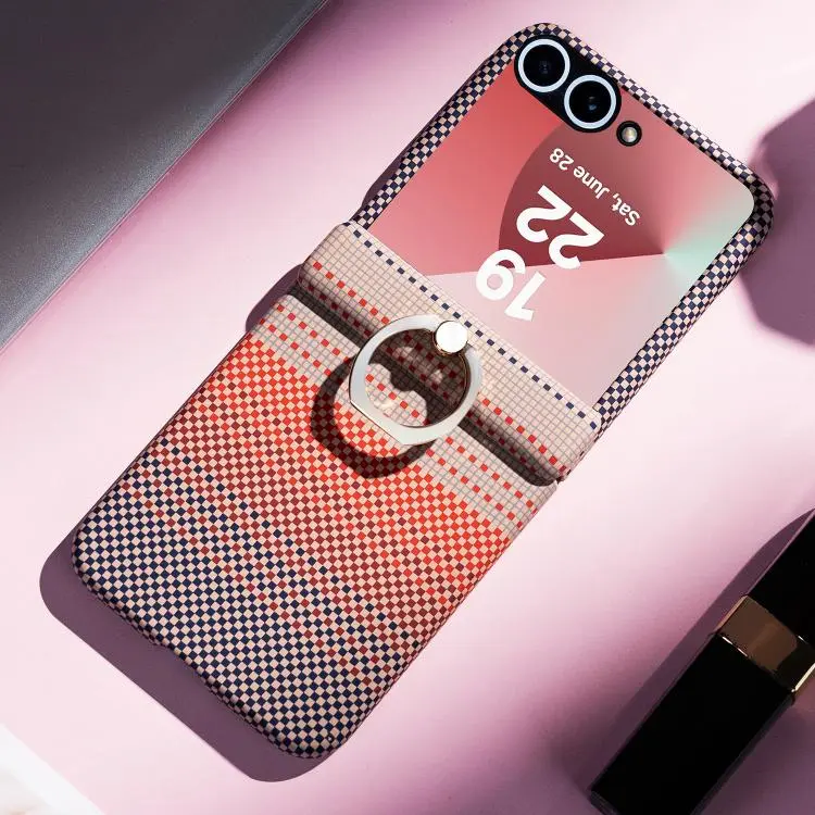 Custodia antiurto con pellicola a quadri arcobaleno per Samsung Galaxy Z Flip7