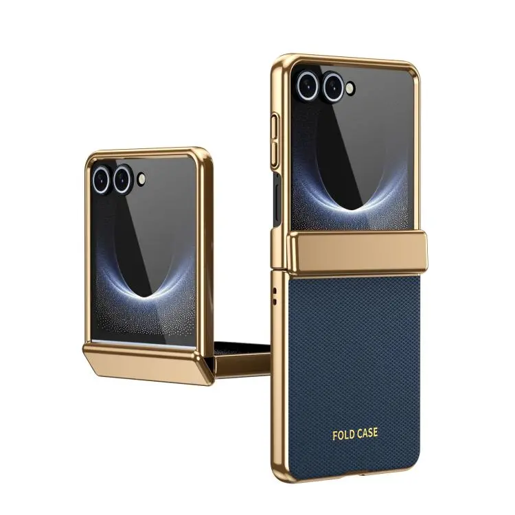 Custodia antiurto in PC galvanizzato e pelle vegana per Galaxy Z Flip7 5G