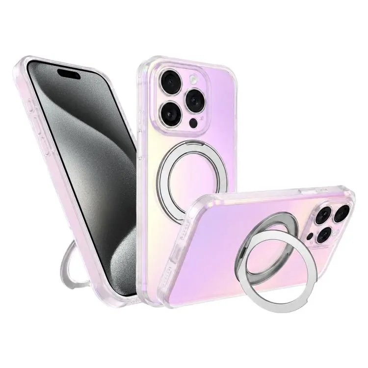 Custodia con anello magnetico a specchio Iris per iPhone 15 Pro e iPhone 15