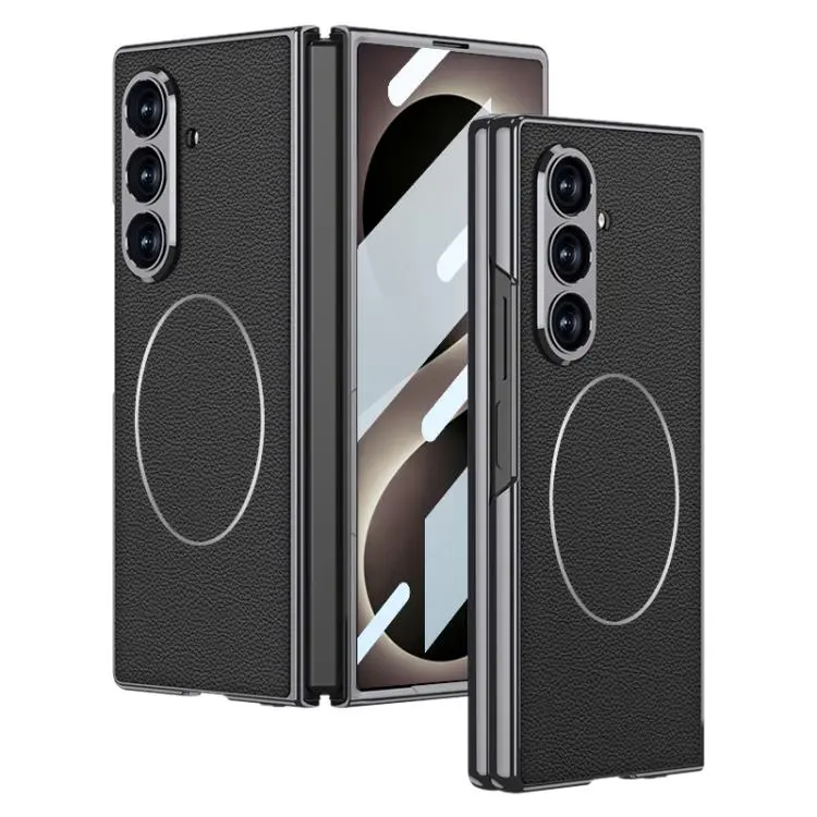 Custodia con anello magnetico in nichel e pelle per Galaxy Z Fold8 Ultra 5G