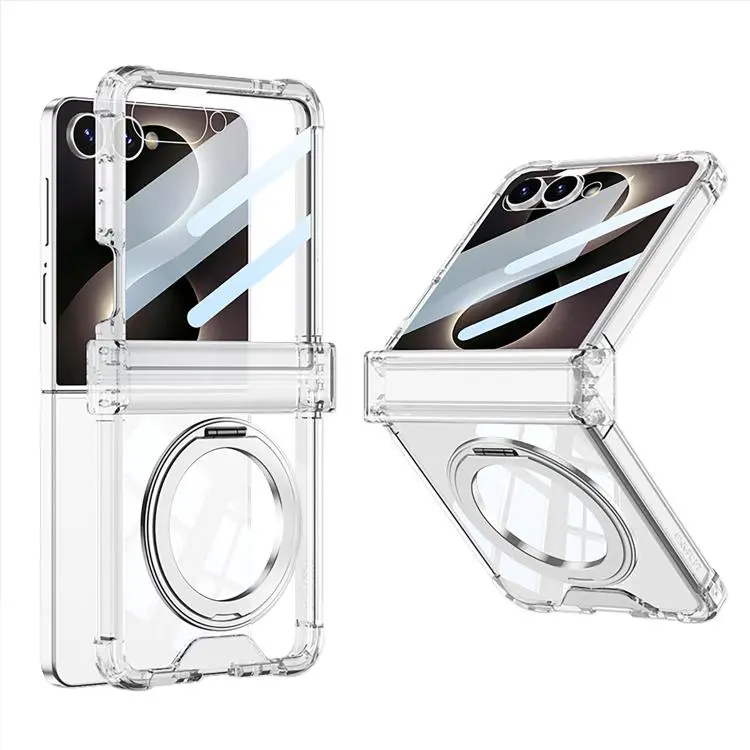 Custodia con cerniera airbag e supporto magnetico per Galaxy Z Flip8 5G