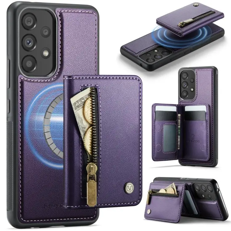 Custodia con cerniera, protezione RFID e porta carte per Samsung Galaxy A53 5G