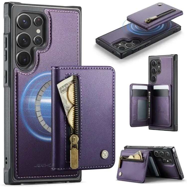Custodia con cerniera, protezione RFID e porta carte per Samsung Galaxy S22