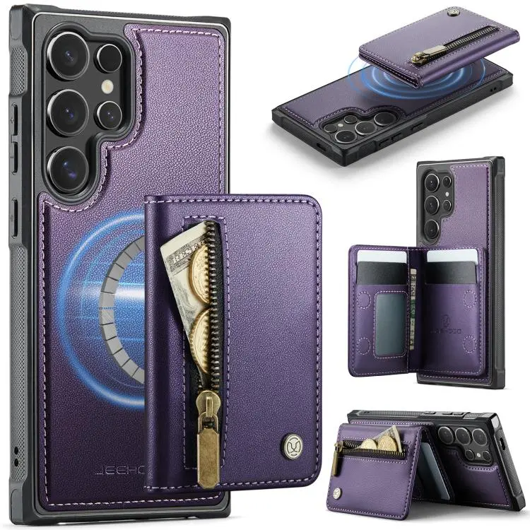 Custodia con cerniera, protezione RFID e porta carte per Samsung Galaxy S24