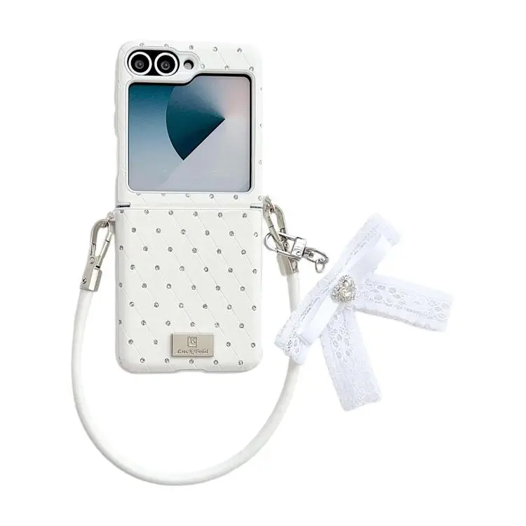 Custodia con clip laterale e cinturino a fiocco per Samsung Galaxy Z Flip6 5G