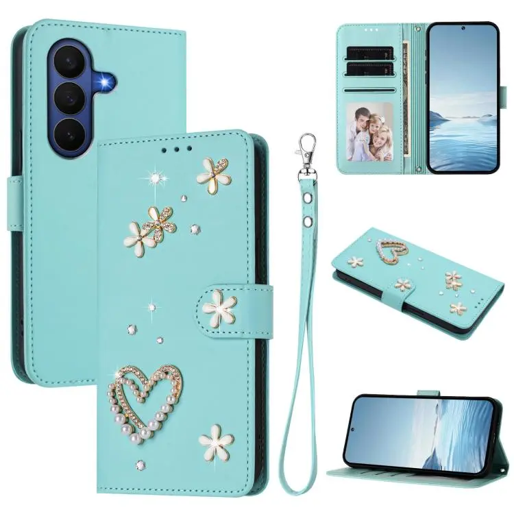 Custodia doppio strato in ecopelle vegana con motivo floreale per Samsung Galaxy