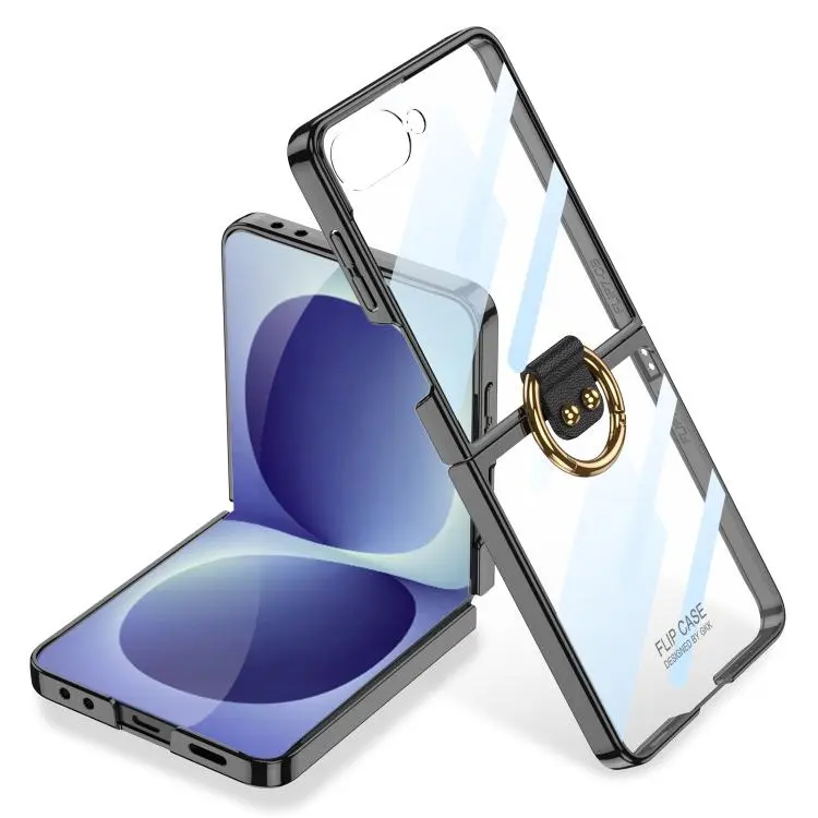 Custodia GKK con anello e finitura metallizzata per Galaxy Z Flip8 5G e Samsung
