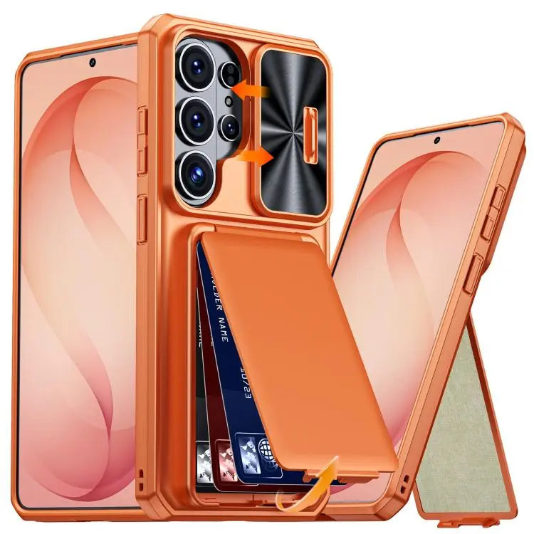 Custodia ibrida con porta carte e cover scorrevole per Galaxy S26, S25 e S24