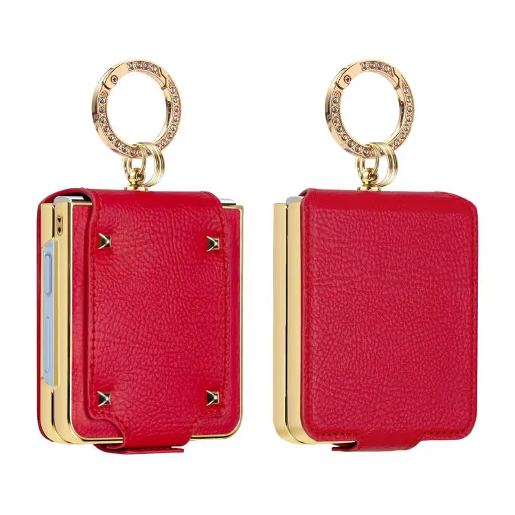 Custodia in ecopelle con anello per Galaxy Z Flip8 5G e Samsung Galaxy Z Flip7