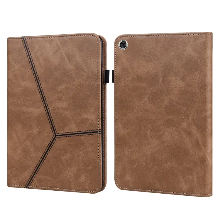 Custodia in pelle a righe goffrata tinta unita, For OPPO Realme Pad, For Huawei MediaPad M5 Lite 10.1, For Huawei MatePad 10.8 (2021), For Huawei MatePad 11 (2021)