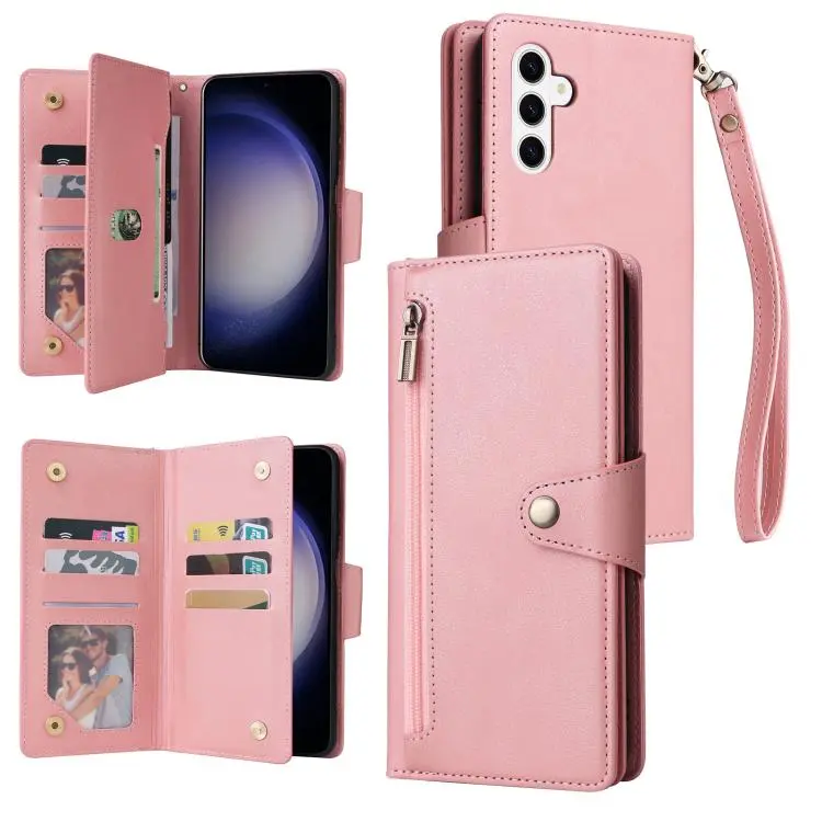 Custodia in pelle a tre pieghe con fibbia per Samsung Galaxy S26+, S26 Ultra