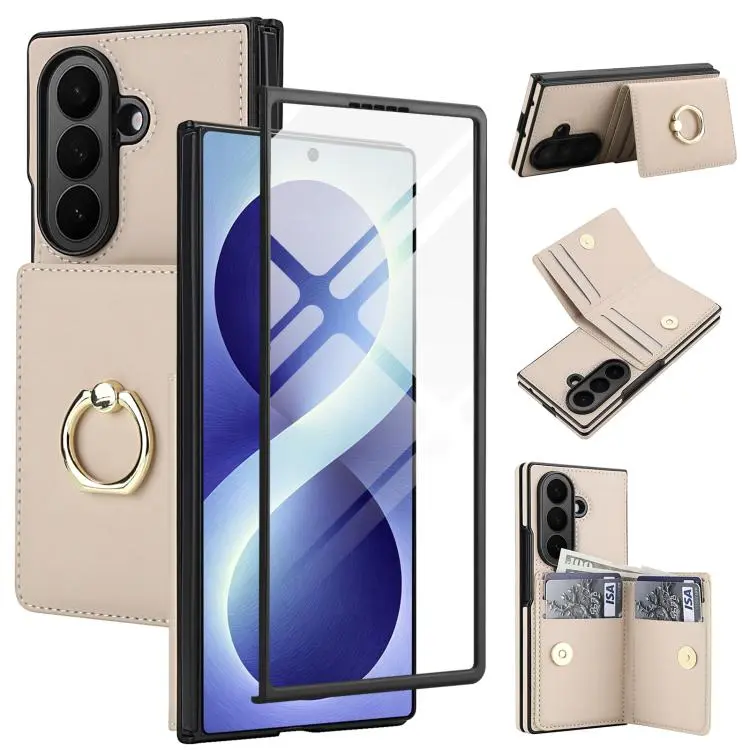 Custodia in pelle con anello e scomparto per Galaxy Z Fold8 Ultra 5G, Samsung