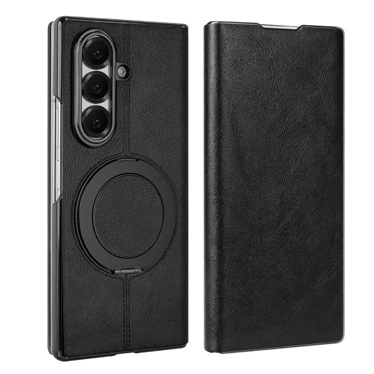 Custodia in pelle con anello magnetico per Galaxy Z Fold7 e Fold6 5G