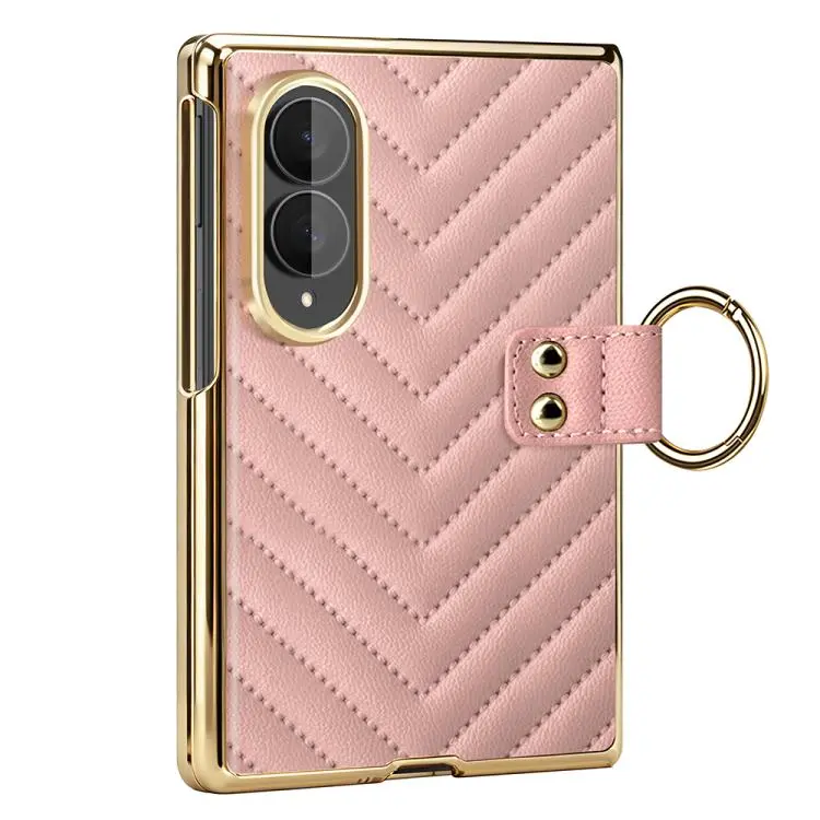 Custodia in pelle con anello metallico per Galaxy Z Fold8 5G e Galaxy Z Fold8