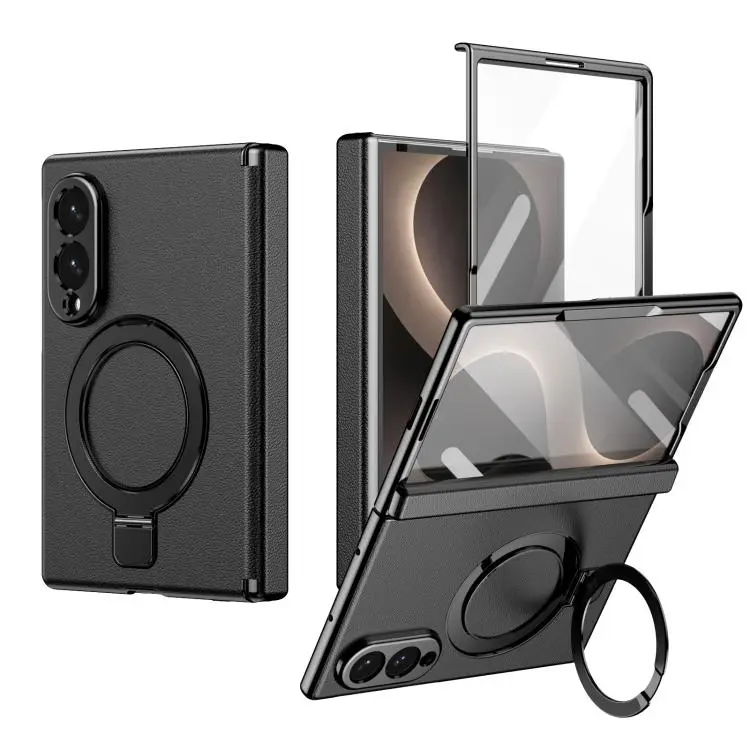 Custodia in pelle con cerniera magnetica e supporto pieghevole per Galaxy Z