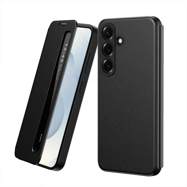 Custodia in pelle con finestra Smart View per Galaxy S25 5G e modelli Galaxy