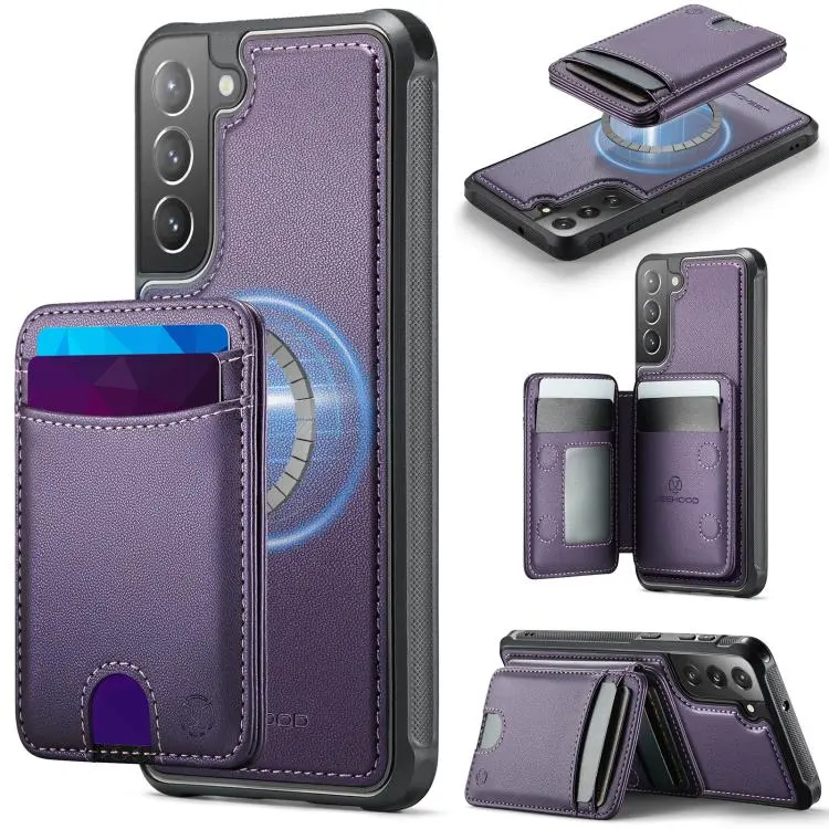 Custodia in pelle con porta carte a ribalta MagSafe per Samsung Galaxy S22, S21