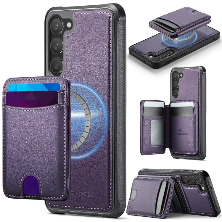 Custodia in pelle con porta carte a ribalta MagSafe per Samsung Galaxy S23, S20