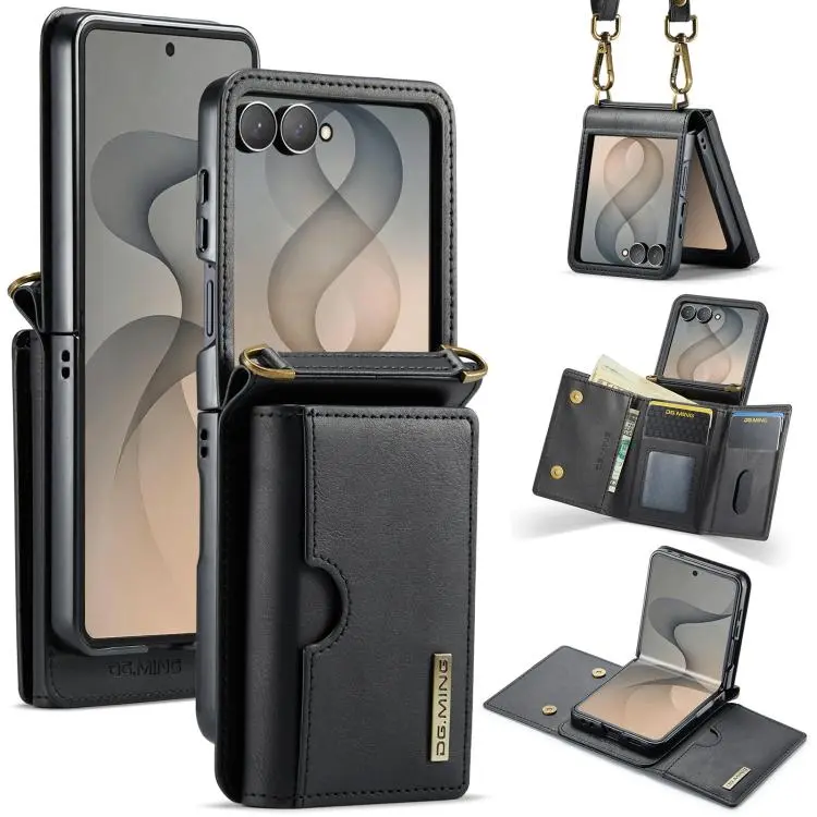 Custodia in pelle con porta carte RFID per Galaxy Z Flip8 5G, Samsung Galaxy Z