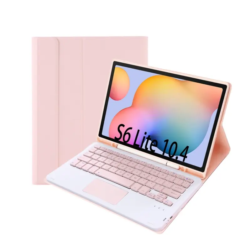 Custodia in pelle con tastiera Bluetooth per Samsung Galaxy Tab S6 Lite con slot