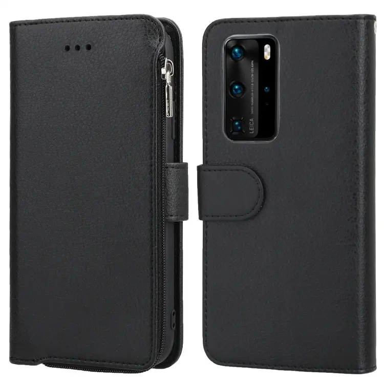 Custodia in pelle flip orizzontale con cerniera per Huawei P40 Pro / P40 Pro+
