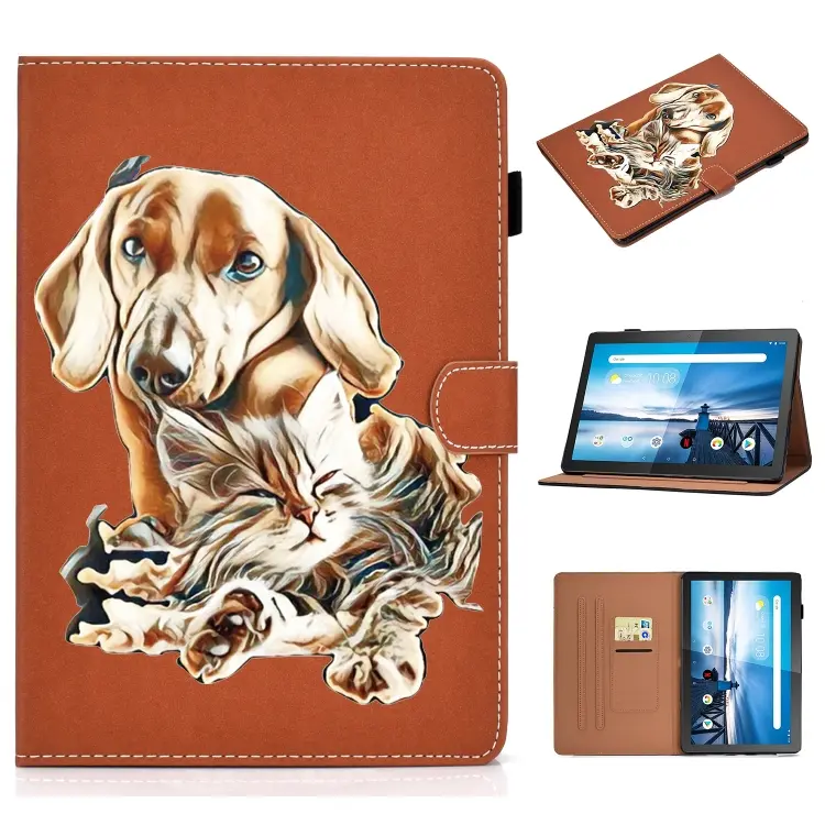 Custodia in pelle flip orizzontale con slot per schede per Lenovo Tab M10