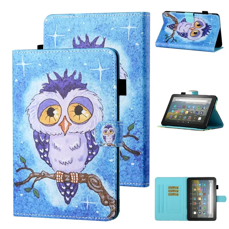 Custodia in pelle flip orizzontale con supporto per Amazon Kindle Fire HD8 e