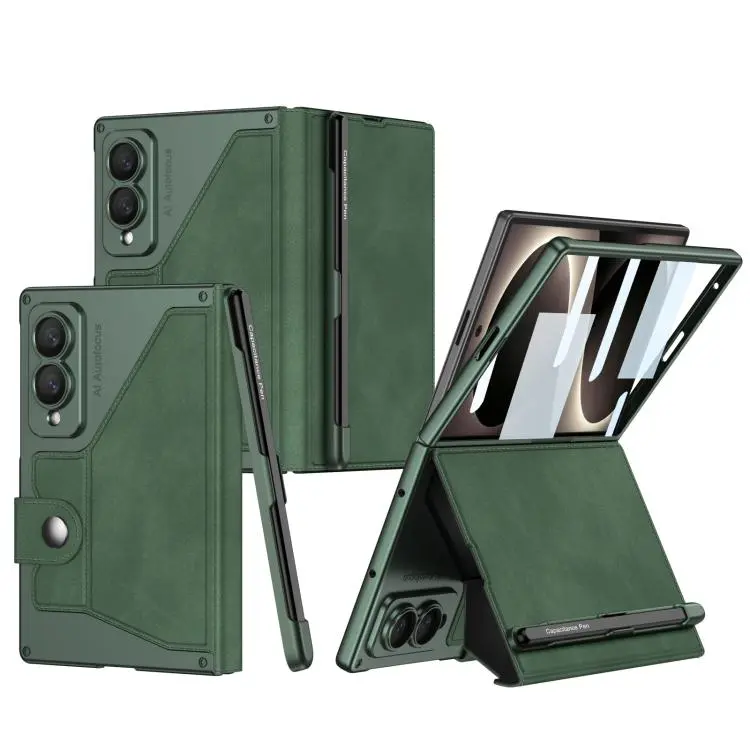 Custodia in pelle GKK Integrated Armor con scomparto per penna per Galaxy Z