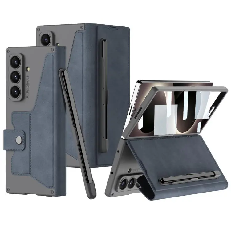 Custodia in pelle GKK Integrated Armor con scomparto per penna per Galaxy Z