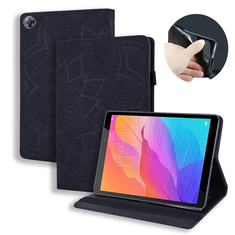 Custodia in pelle goffrata con supporto per Huawei MatePad T8