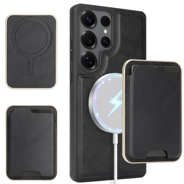 Custodia in pelle Kalebol Slim MagSafe Ring con anello magnetico per Samsung