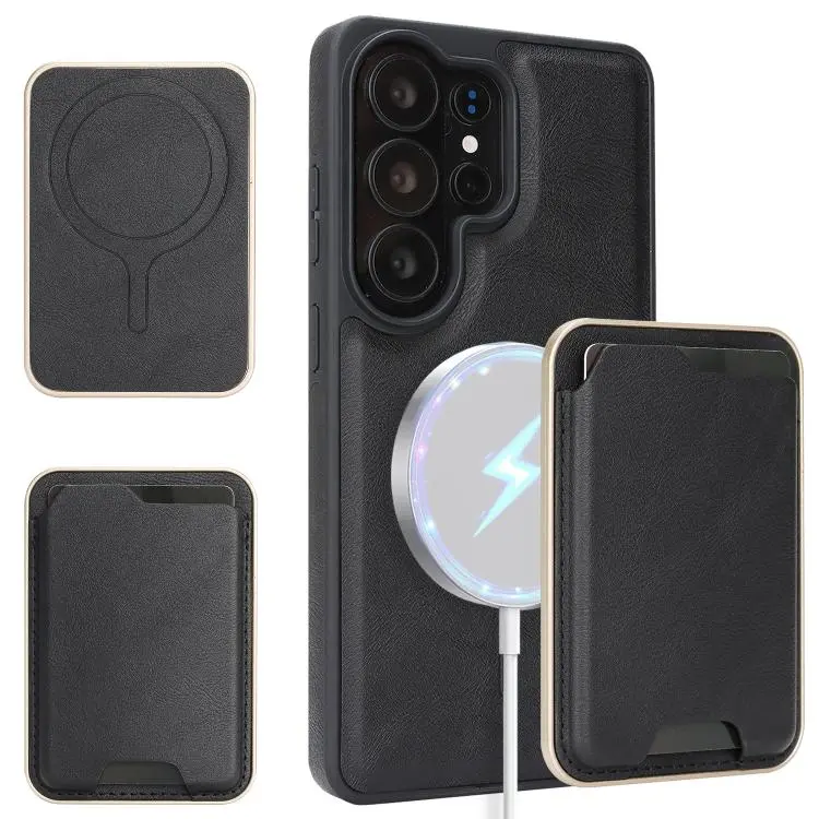 Custodia in pelle Kalebol Slim MagSafe Ring con anello magnetico per Samsung