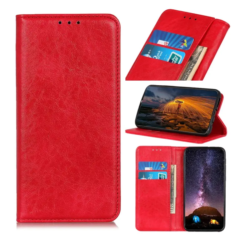 Custodia in pelle magnetica Crazy Horse per OnePlus 9RT 5G e Huawei nova 8i /