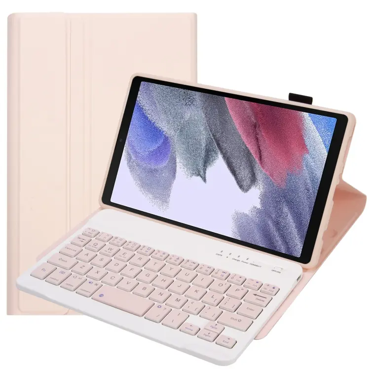 Custodia in pelle per tastiera Bluetooth staccabile in TPU color caramella A220 con staffa, For Samsung Galaxy Tab A7 Lite 8.7 T220 / T225