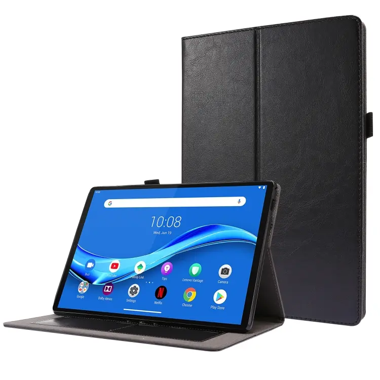 Custodia in pelle PU pieghevole orizzontale da lavoro a 2 pieghe con slot per schede e supporto, For Lenovo Tab M10 10.1, For  Lenovo Tab M10 10.1, For Lenovo M10 Plus