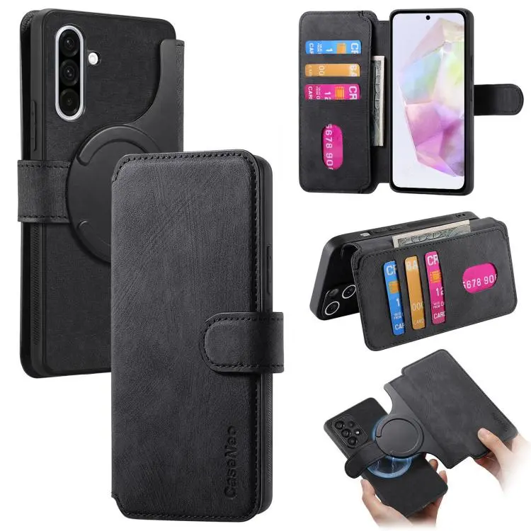 Custodia in pelle retrò antifurto per Galaxy M36 5G con MagSafe